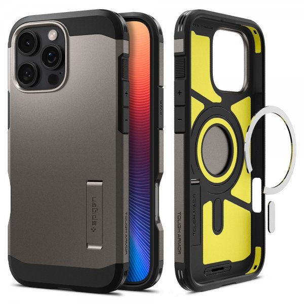 Spigen iPhone 16 Pro Cover Tough Armor MagFit Gunmetal