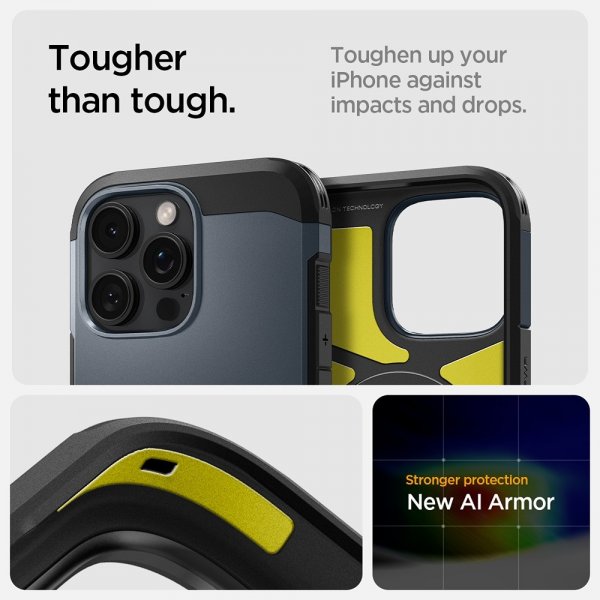Spigen iPhone 16 Pro Cover Tough Armor MagFit Metal Slate