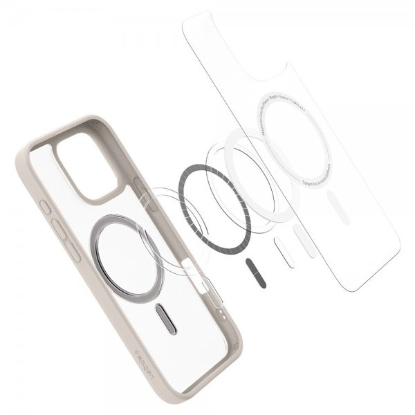 Spigen iPhone 16 Pro Cover Ultra Hybrid MagFit Frost Natural Titanium
