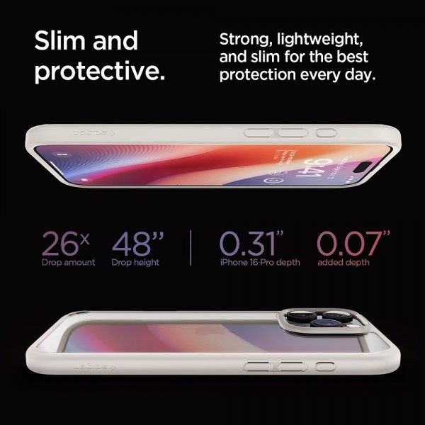 Spigen iPhone 16 Pro Cover Ultra Hybrid Natural Titanium