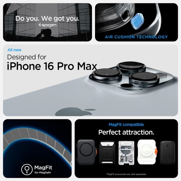 Spigen iPhone 16 Pro Cover Ultra Hybrid Zero One MagFit Natural Titanium