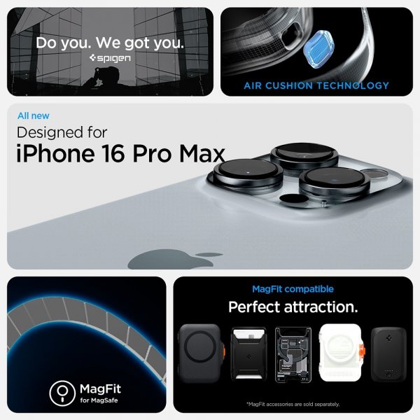 Spigen iPhone 16 Pro Cover Ultra Hybrid Zero One MagFit Sort