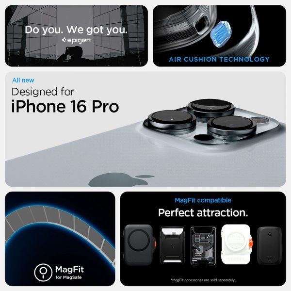 Spigen iPhone 16 Pro Cover Ultra Hybrid Zero One MagFit Sort