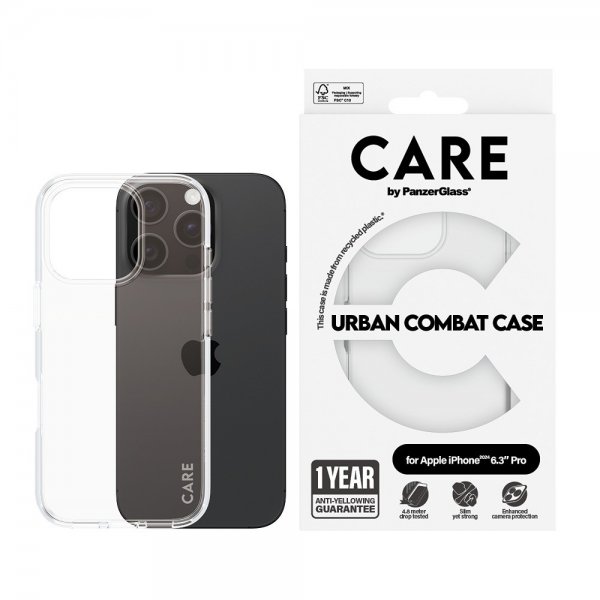 CARE by PanzerGlass iPhone 16 Pro Cover Urban Combat Transparent