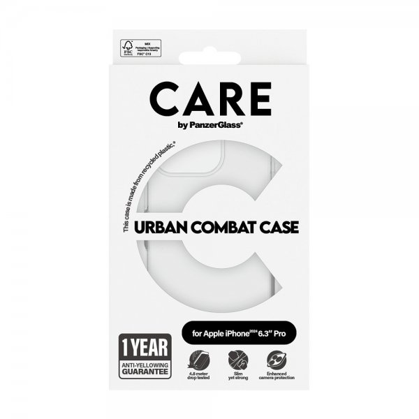CARE by PanzerGlass iPhone 16 Pro Cover Urban Combat Transparent