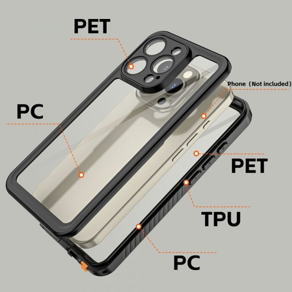 Redpepper iPhone 16 Pro Cover Vandtæt IP68 Sort