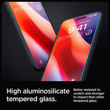 Spigen iPhone 16 Pro/iPhone 17/17 Pro Skærmbeskyttelse GLAS.tR EZ Fit 2-pak