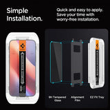 Spigen iPhone 16 Pro/iPhone 17/17 Pro Skærmbeskytter GLAS.tR EZ Fit Privacy 2-pak