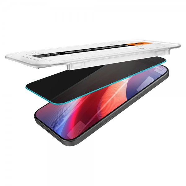Spigen iPhone 16 Pro/iPhone 17/17 Pro Skærmbeskytter GLAS.tR EZ Fit Privacy 2-pak