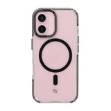 Rvelon iPhone 16 Cover TPU MagSafe Sort/Gennemsigtig