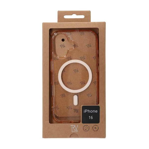 Rvelon iPhone 16 Cover Glitter MagSafe Guld