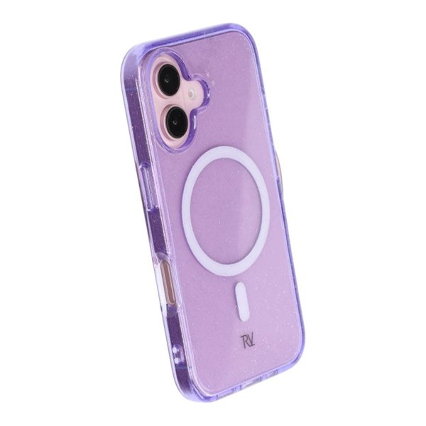 Rvelon iPhone 16 Cover Glitter MagSafe Lilla
