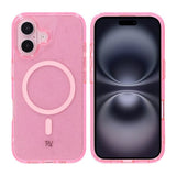Rvelon iPhone 16 Cover Glitter MagSafe Rosa