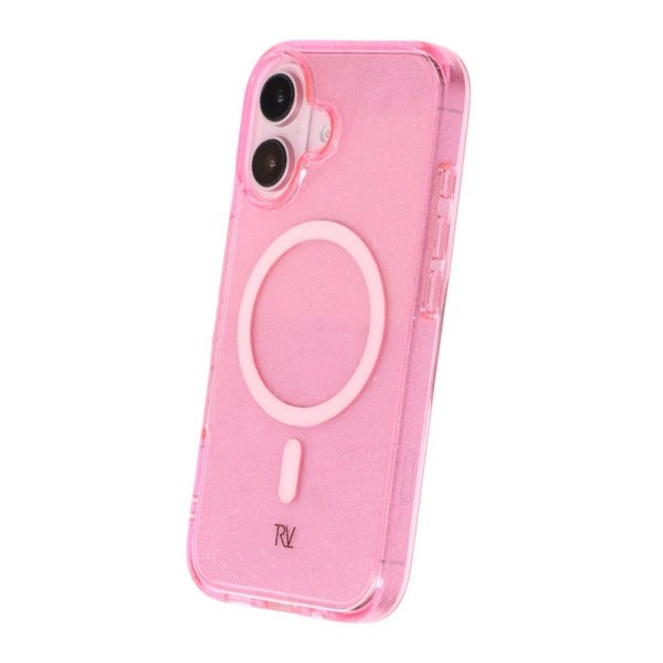 Rvelon iPhone 16 Cover Glitter MagSafe Rosa