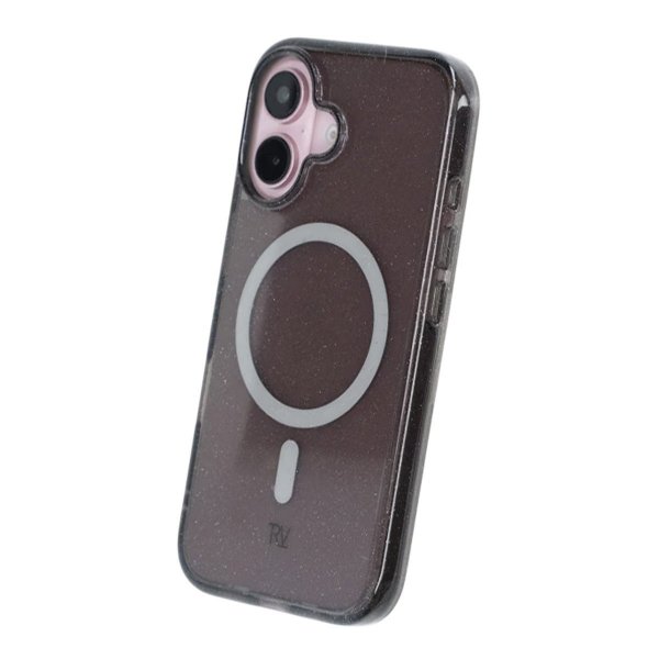 Rvelon iPhone 16 Cover Glitter MagSafe Sort