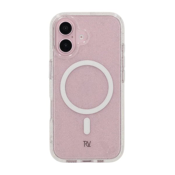 Rvelon iPhone 16 Cover Glitter MagSafe Hvid