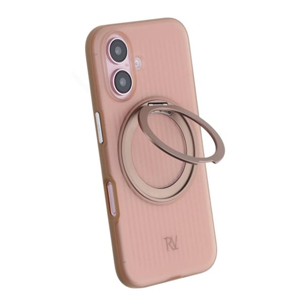 Rvelon iPhone 16 Cover Roterbart MagSafe Stativ Brun