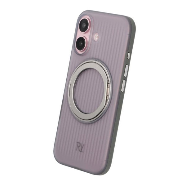 Rvelon iPhone 16 Cover Roterbar MagSafe Stativ Grå