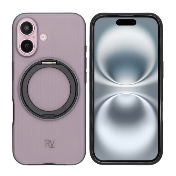 Rvelon iPhone 16 Cover Roterbart MagSafe Stativ Sort