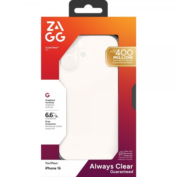 ZAGG iPhone 16 Cover Crystal Palace Lite Transparent
