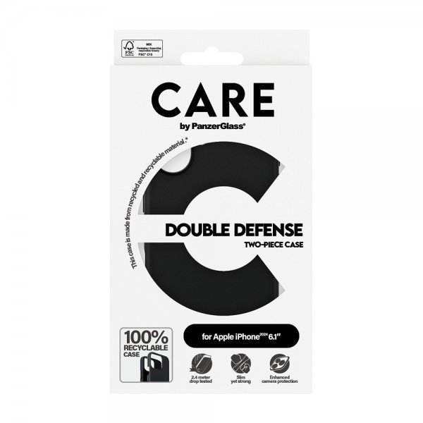 CARE by PanzerGlass iPhone 16 Cover Double Defence Sort