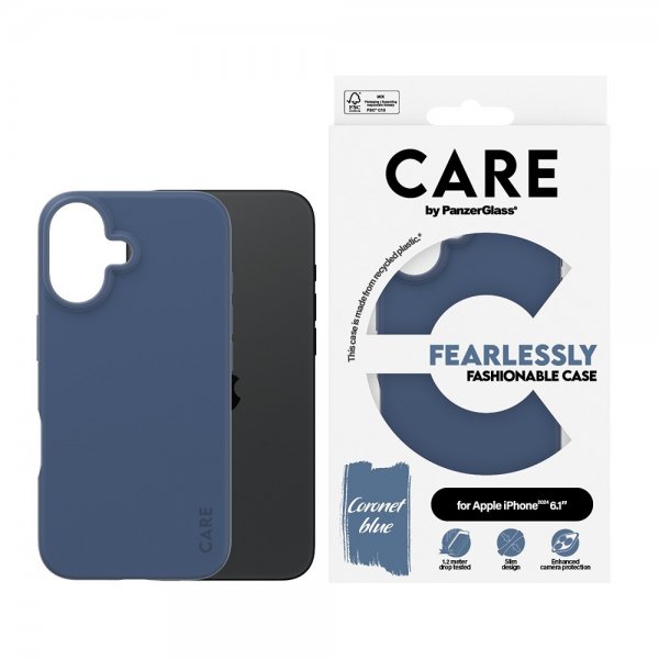 CARE by PanzerGlass iPhone 16 Cover Fashionable Blå