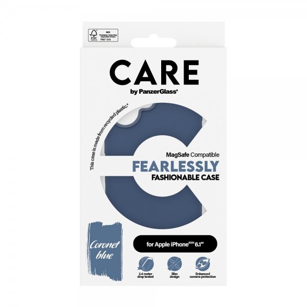 CARE by PanzerGlass iPhone 16 Cover Fashionable MagSafe Blå