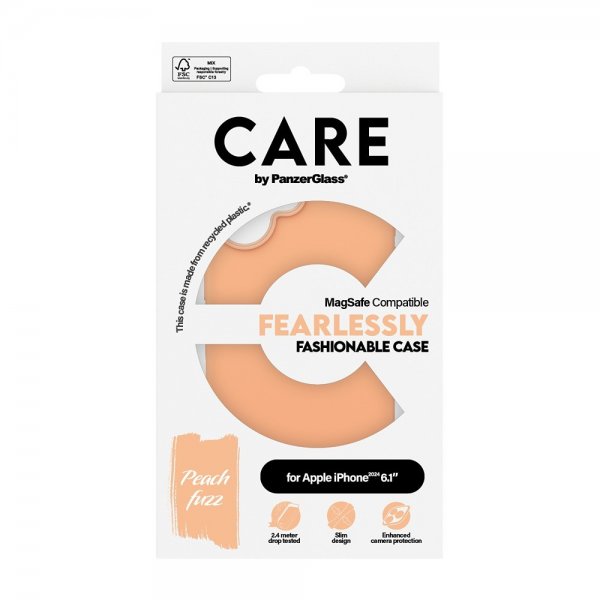 CARE by PanzerGlass iPhone 16 Cover Fashionable MagSafe Peachy