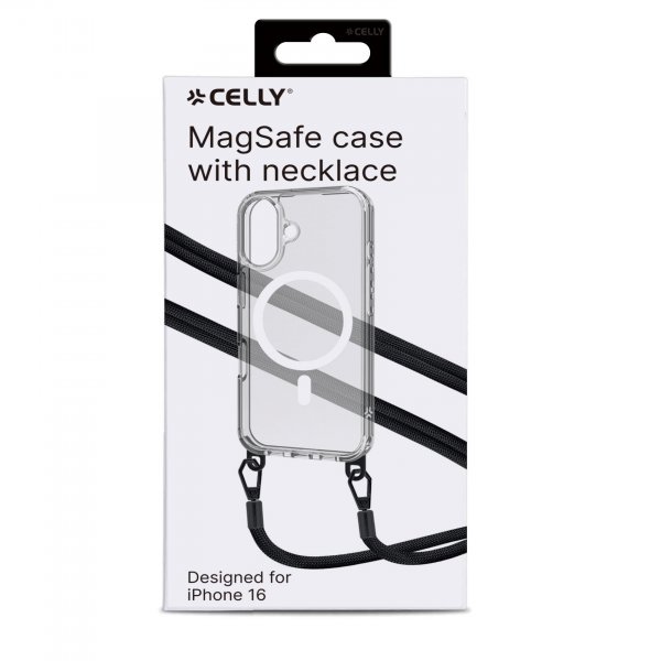 Celly iPhone 16 Cover Freedom Necklace MagSafe Transparent