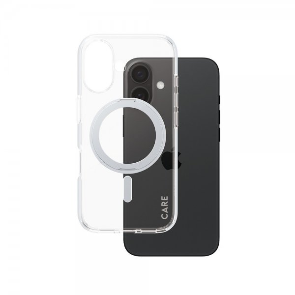 CARE by PanzerGlass iPhone 16 Cover Kickstand MagSafe Sølv