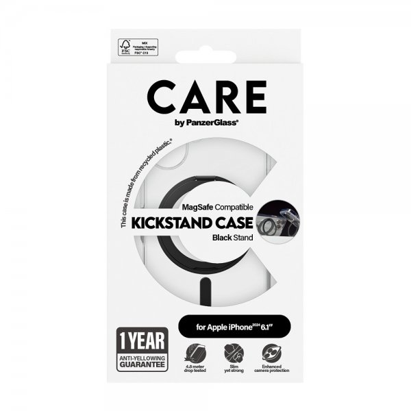 CARE by PanzerGlass iPhone 16 Cover Kickstand MagSafe Sort
