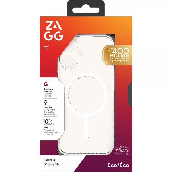 ZAGG iPhone 16 Cover Luxe Snap Transparent