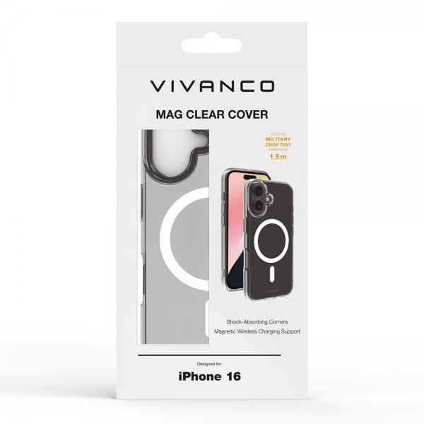 Vivanco iPhone 16 Cover Mag Clear Transparent