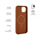 Fastmonteret iPhone 16 Cover MagLeather Brun