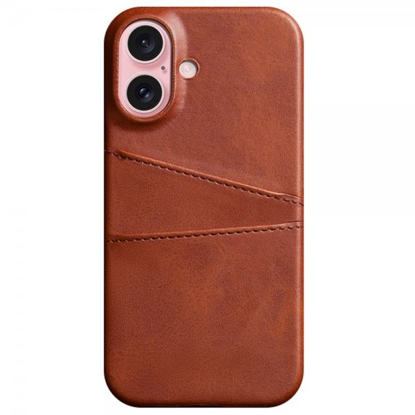 iPhone 16 Cover med to Kortlommer Mørkebrun