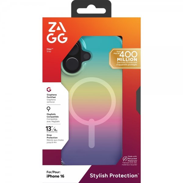 ZAGG iPhone 16 Cover Milan Snap Iridescent