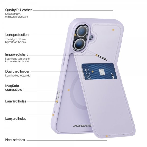 Dux Ducis iPhone 16 Cover Rafi II Series MagSafe Lilla