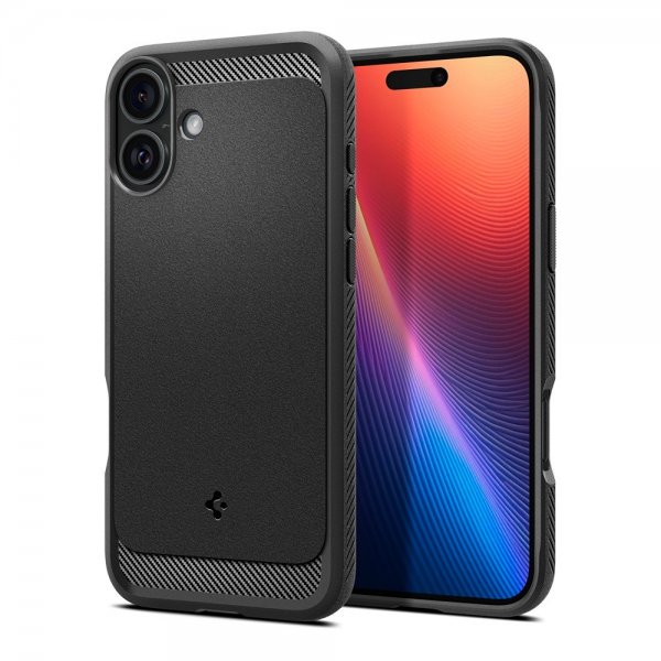 Spigen iPhone 16 Cover Rugged Armor MagFit Mat Sort