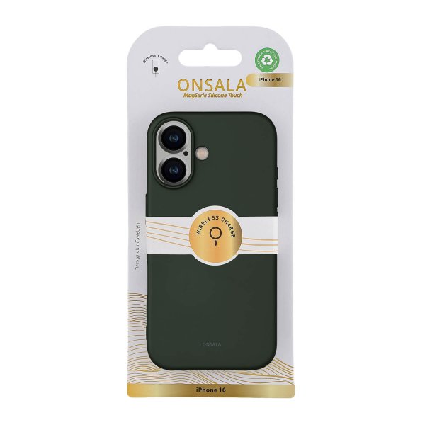 Onsala iPhone 16 Cover Silikonefølelse Olive Green