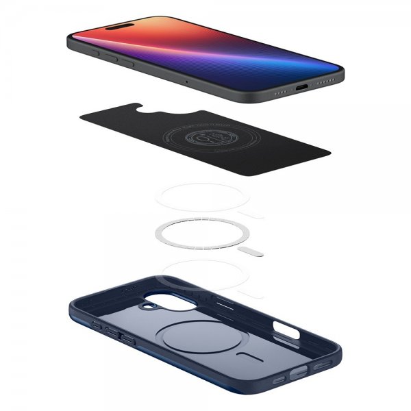 Spigen iPhone 16 Cover Thin Fit MagFit Navy Blue