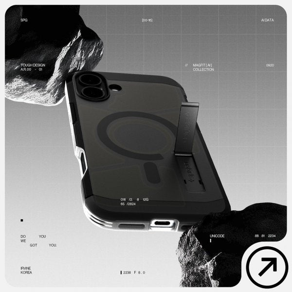 Spigen iPhone 16 Cover Tough Armor MagFit Frost Black
