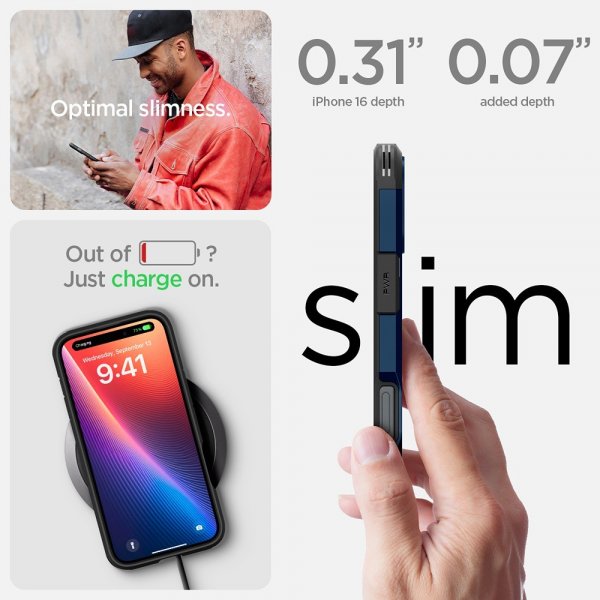 Spigen iPhone 16 Cover Tough Armor MagFit Navy Blue