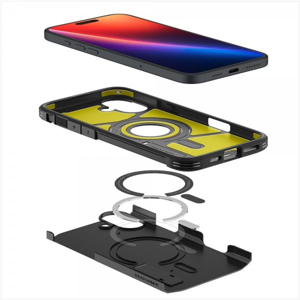 Spigen iPhone 16 Cover Tough Armor MagFit Sort