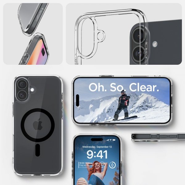 Spigen iPhone 16 Cover Ultra Hybrid MagFit Sort