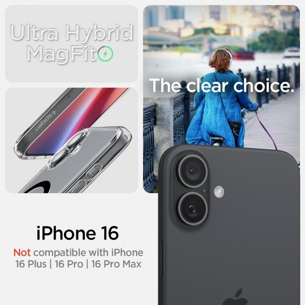 Spigen iPhone 16 Cover Ultra Hybrid MagFit Sort