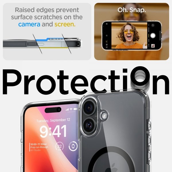 Spigen iPhone 16 Cover Ultra Hybrid MagFit Sort