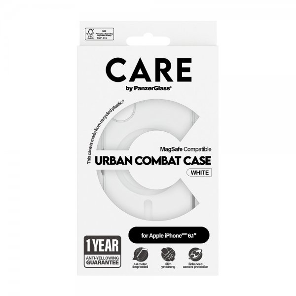 CARE by PanzerGlass iPhone 16 Cover Urban Combat MagSafe Hvid