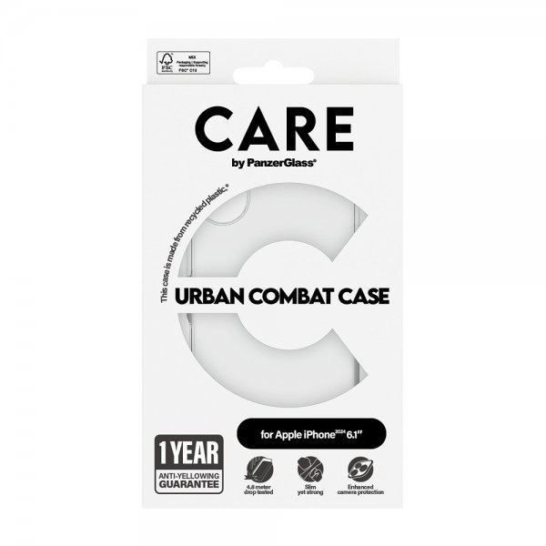 CARE by PanzerGlass iPhone 16 Cover Urban Combat Transparent