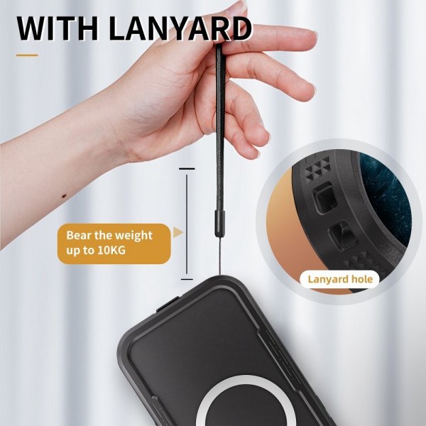 Redpepper iPhone 16 Cover Vandafvisende IP68 MagSafe Sort
