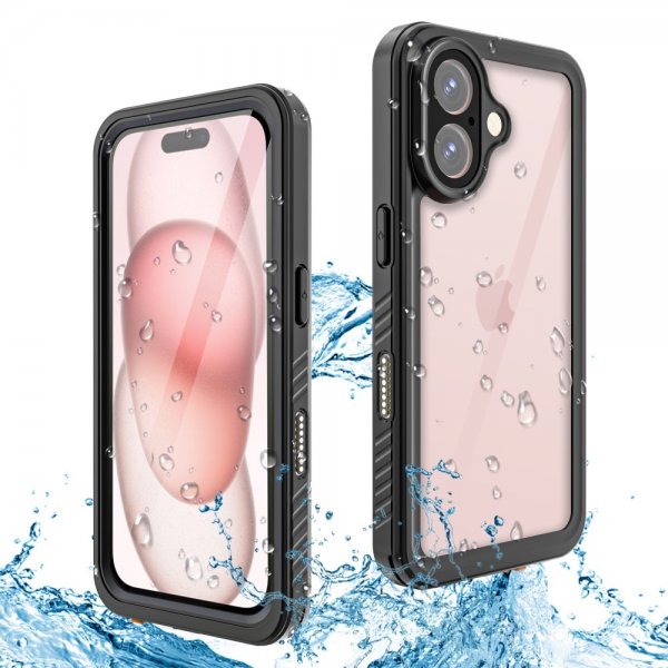 Redpepper iPhone 16 Cover Vandtæt IP68 Sort